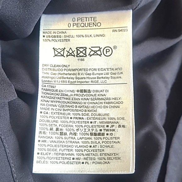 Banana Republic 100% Silk Navy Foulard Ruffle Mini Dress Women’s 0P Petite NWOT - Picture 17 of 17